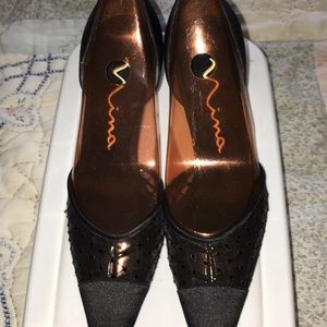 NWOT Satin and beaded heels